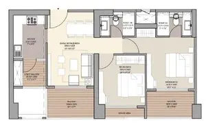 1 BHK Floor Plan